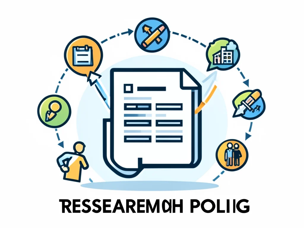 Graphic illustrating the transformation of academic research into impactful technology policy.