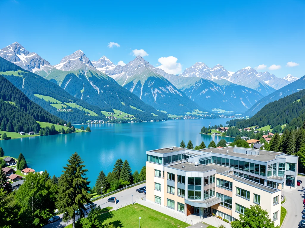 Scenic view of Switzerland, combining natural beauty with academic institutions.
