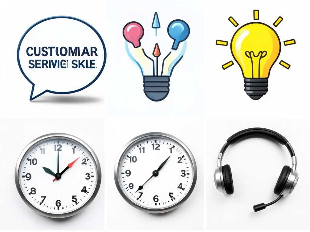 Icons representing essential skills for remote customer service.