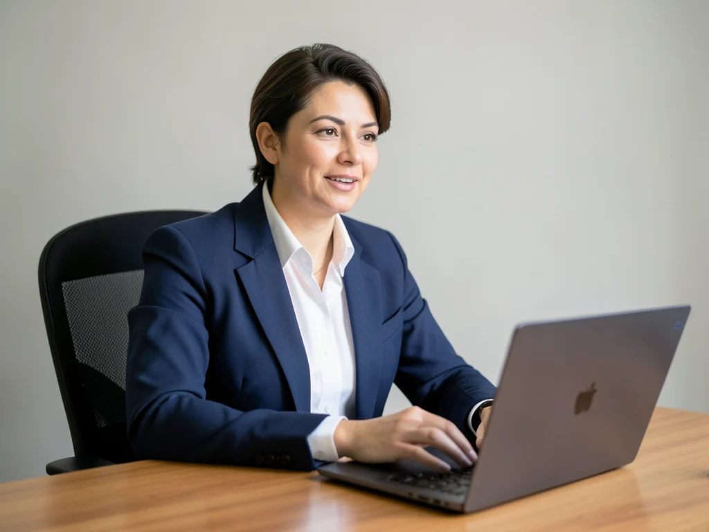 Person participating in a remote job interview via video call.