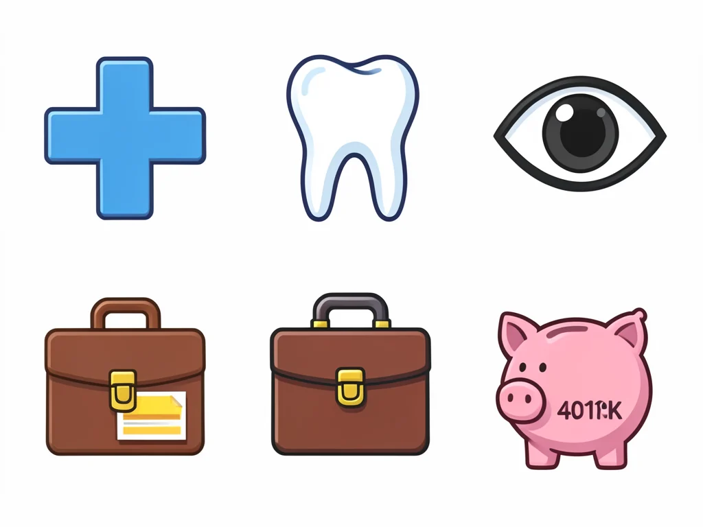 Icons representing Key Energy Services employee benefits.