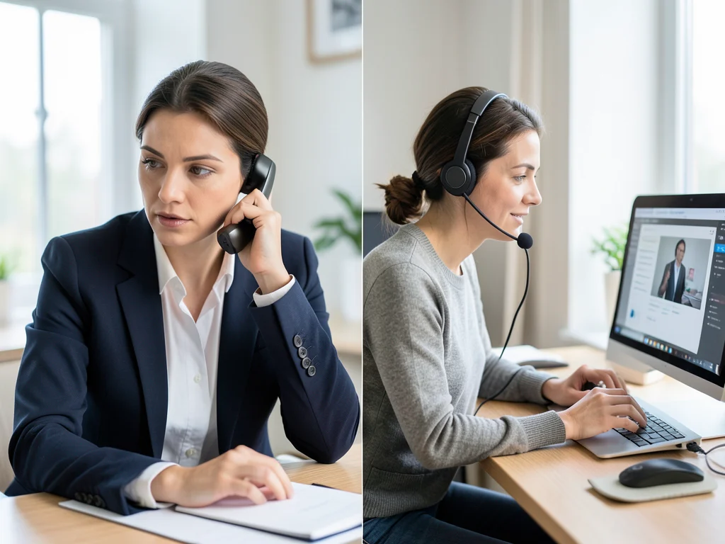 Comparison of in-office and remote customer service representative tasks.