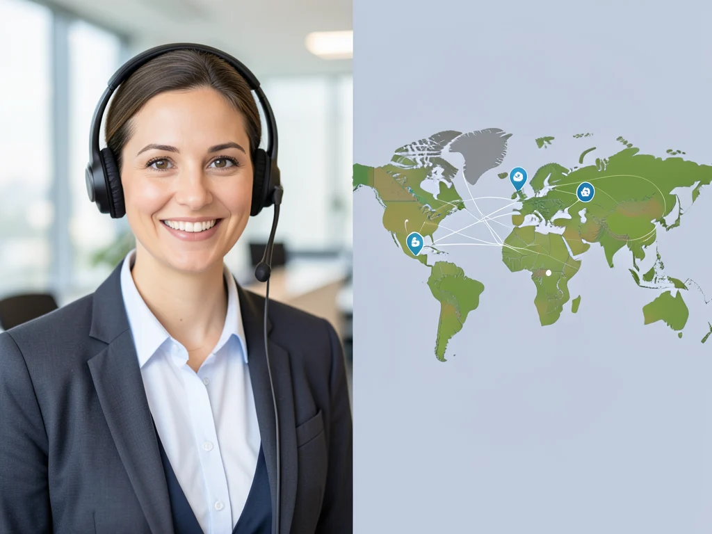 Contact center agent connecting with global travelers.