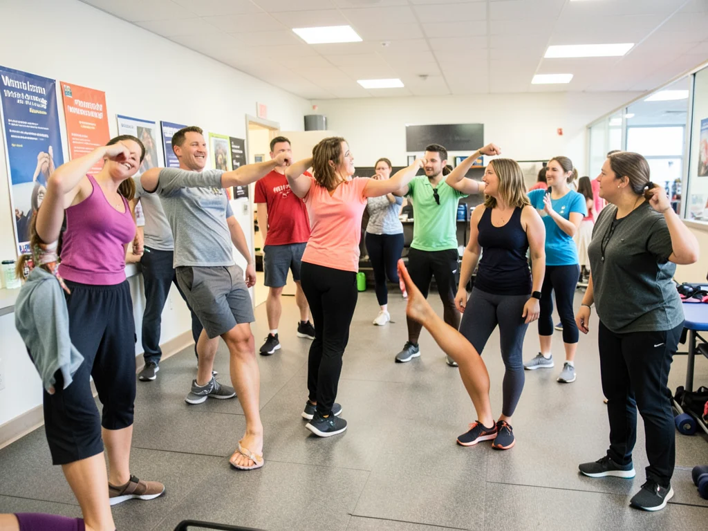 Walmart associates participating in a wellness program.