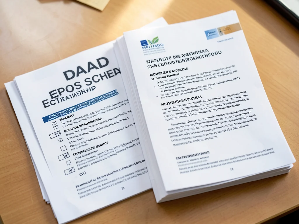 Required documents for the DAAD EPOS Scholarship application.