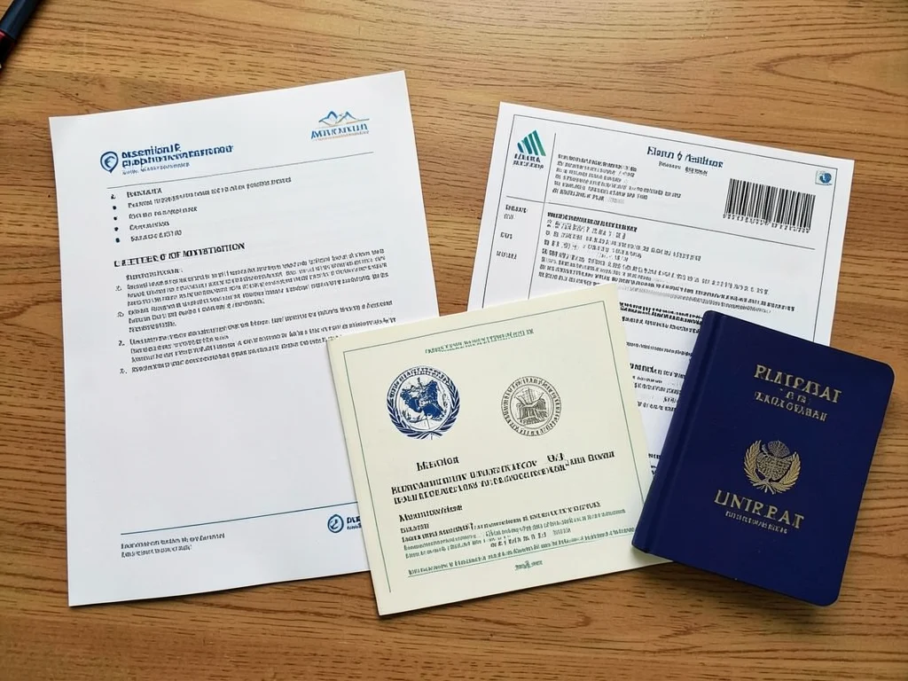 Collection of required documents for the MARIHE scholarship application.