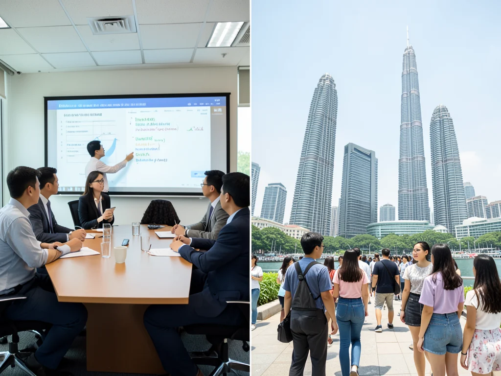 Students presenting research and participating in a city tour, showcasing both academic and cultural aspects of the IRIS program.