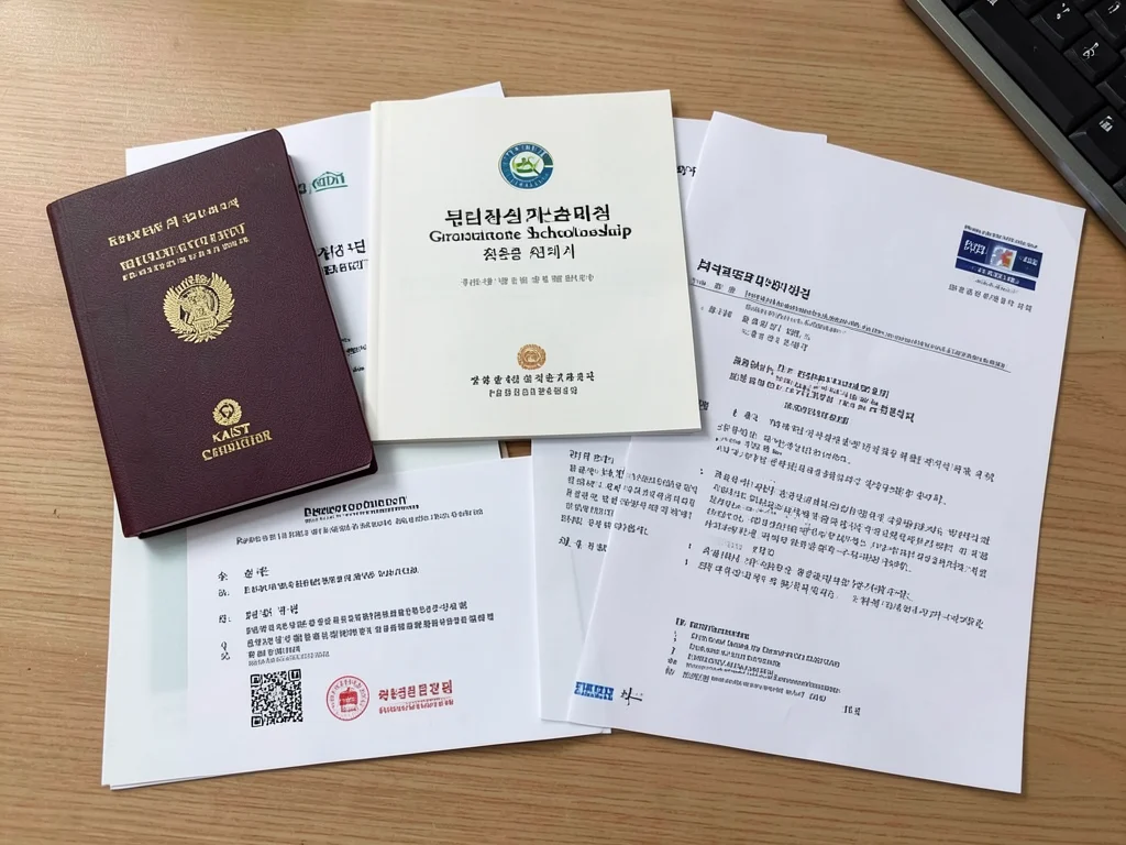 Collection of required documents for the KAIST Graduate Scholarship application.