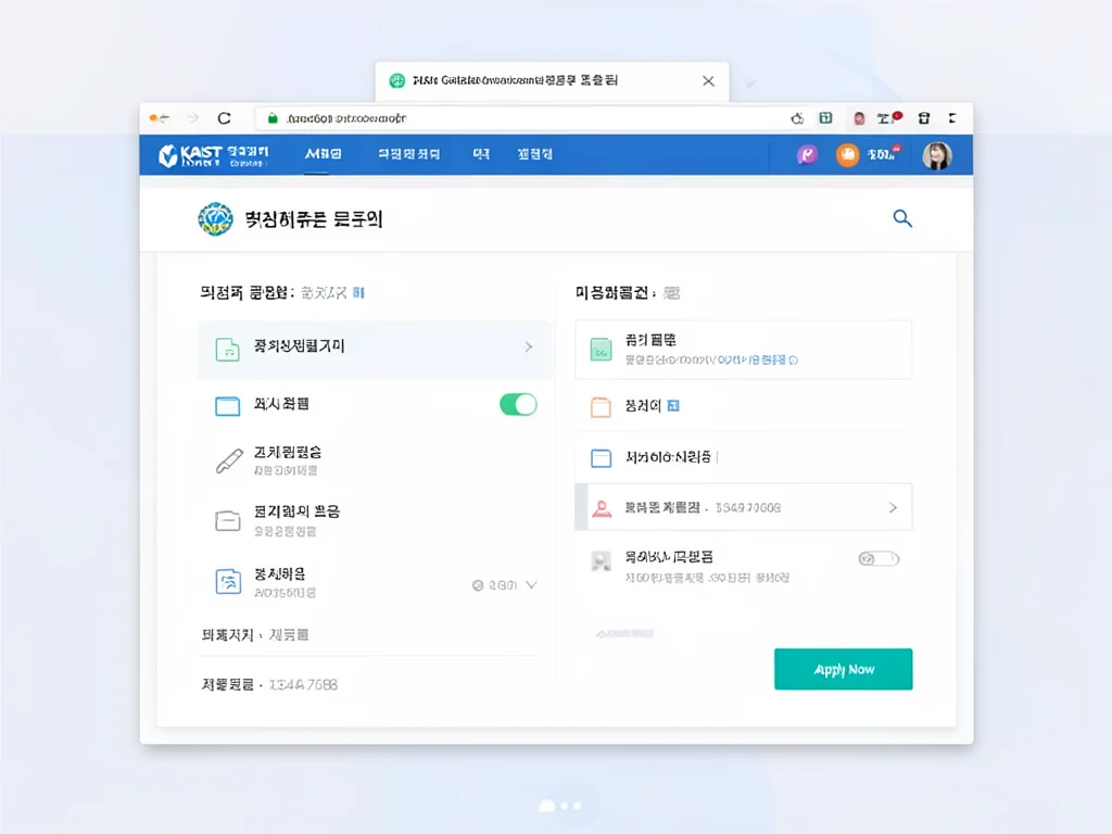 Screenshot of the KAIST graduate admissions online application portal.