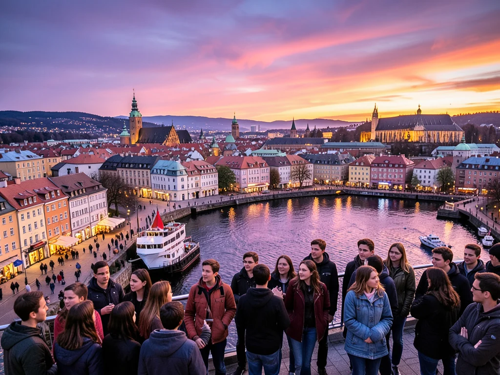 Scenic view of Trondheim, Norway, the host city for the International Student Festival.