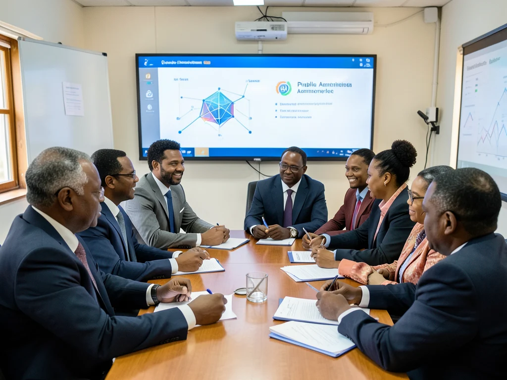 Government officials participating in an AI in public administration workshop.