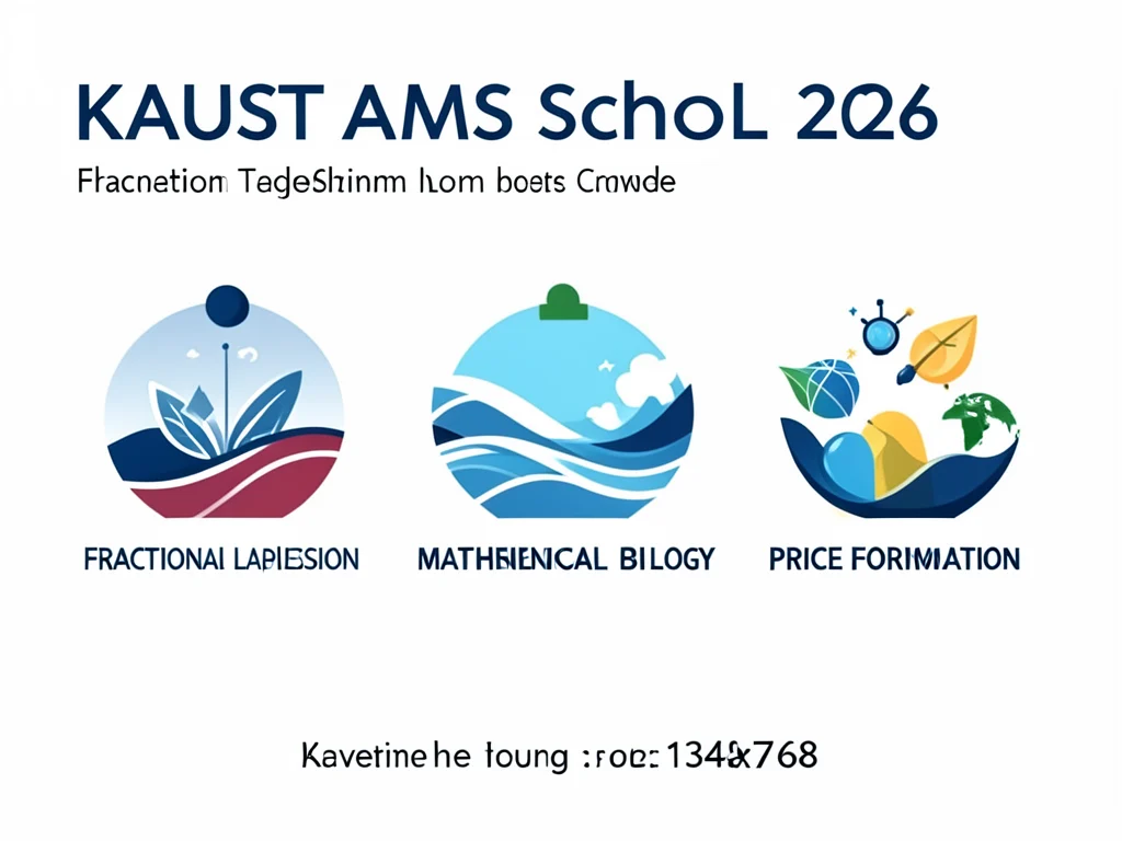 Visual representation of the key academic topics explored at the KAUST AMS School 2026.