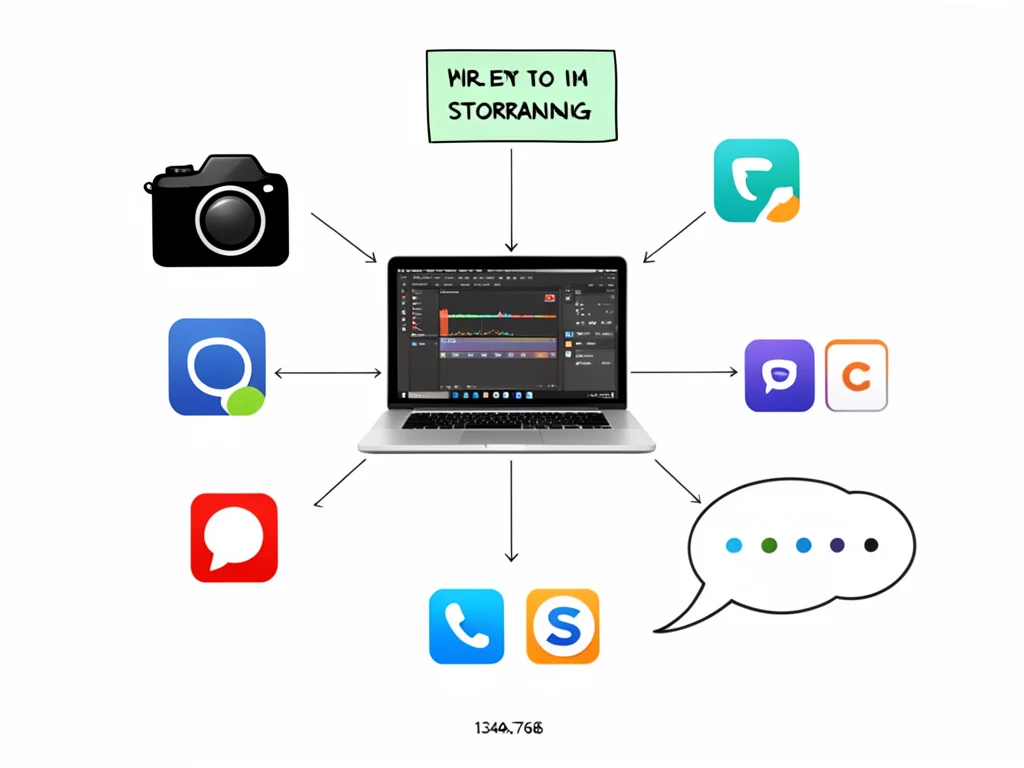 Visual elements illustrating digital storytelling and media production.