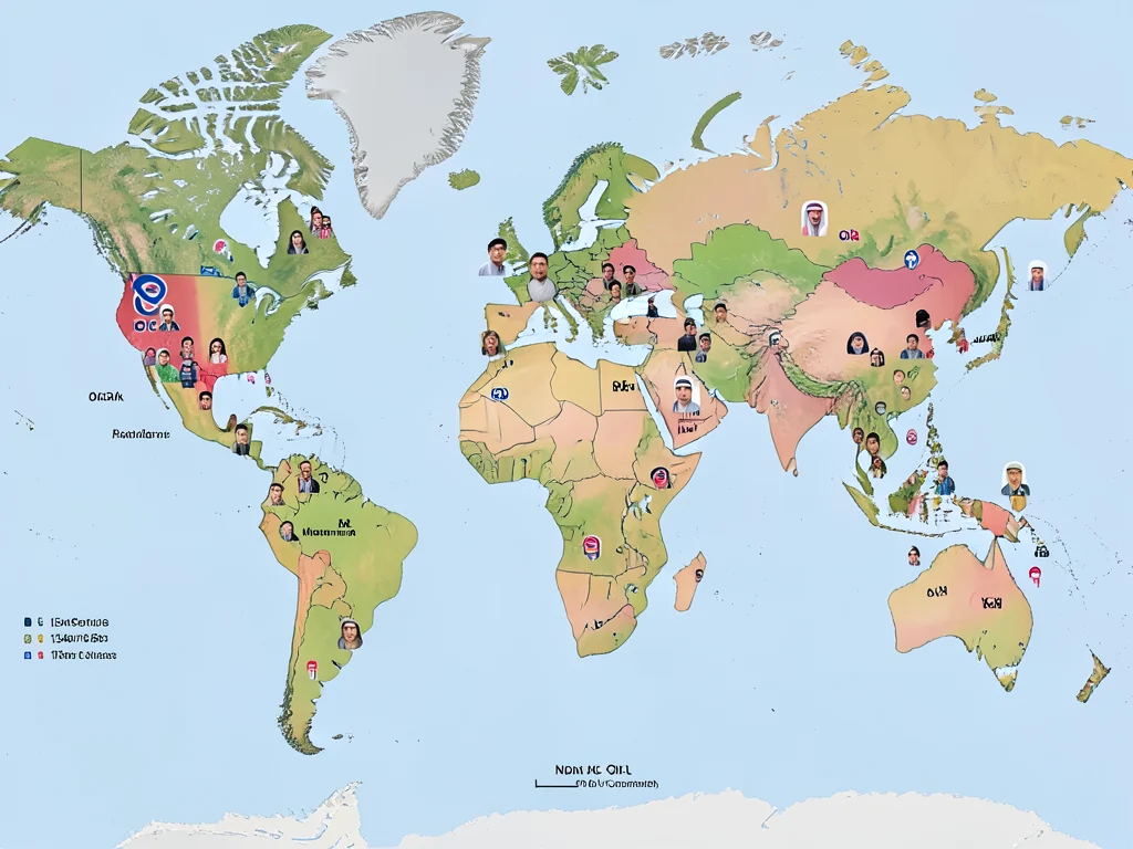 World map highlighting regions for ICYF camp eligibility.