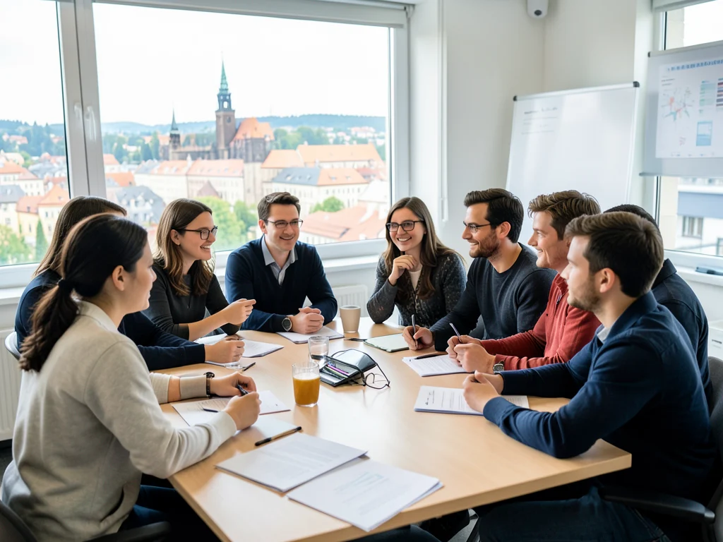 Participants from Asia and Europe collaborating in a workshop setting.
