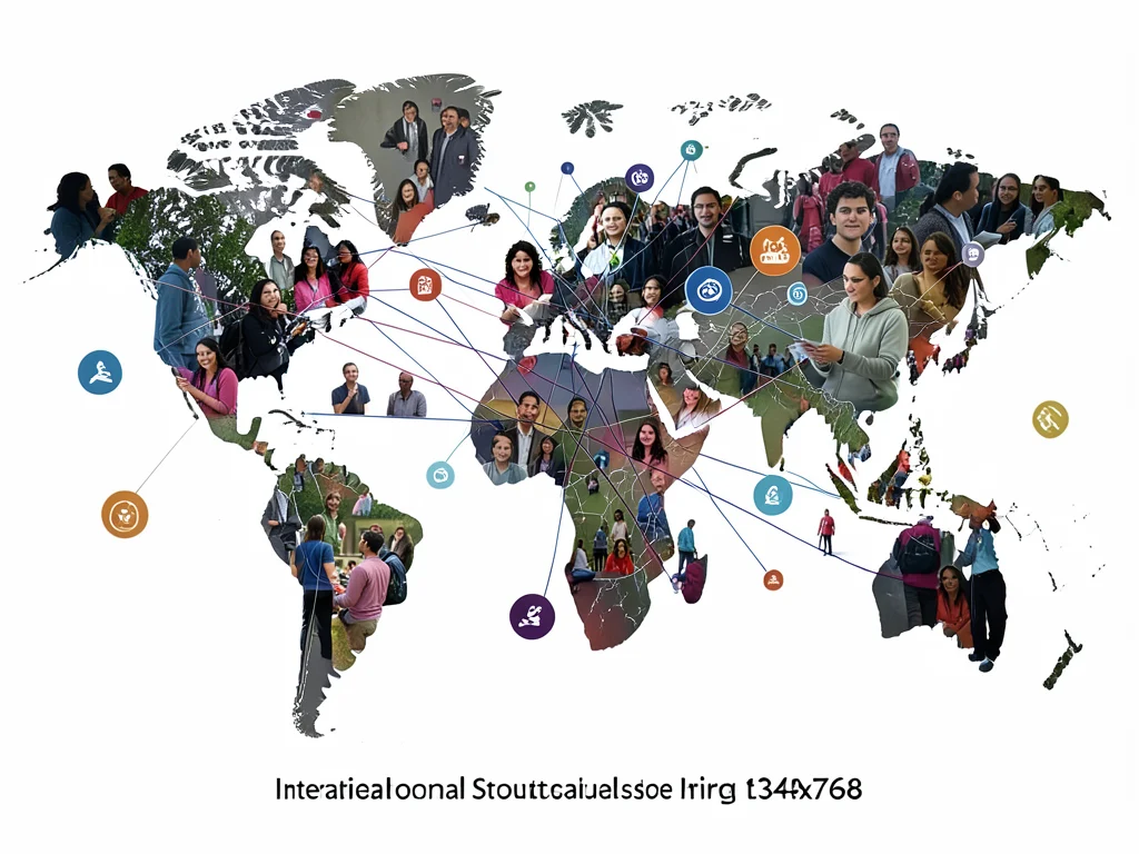 Illustration representing international students and global opportunities.