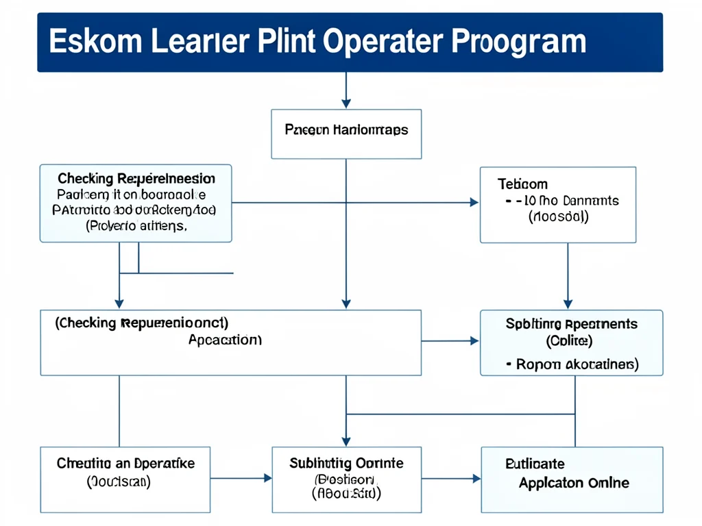 Flowchart detailing the steps to apply for the Eskom Learner Plant Operator program.