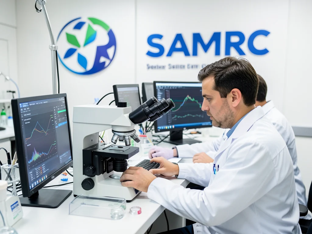 Medical researchers working in a laboratory with advanced equipment.