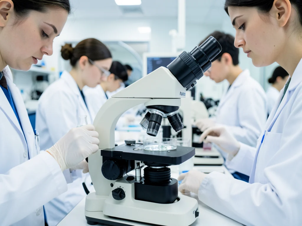 Researchers working in a medical research laboratory at the South African Medical Research Council.
