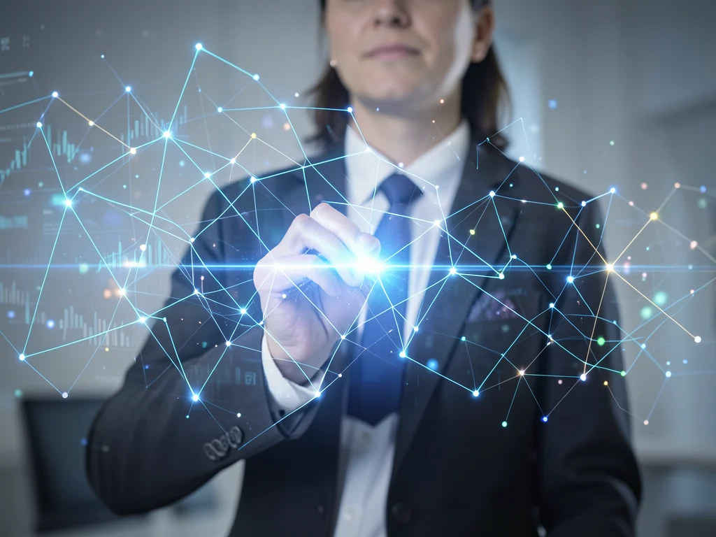 Abstract visualization of data analytics and AI, representing Sanlam's Accelerated Development Programme.