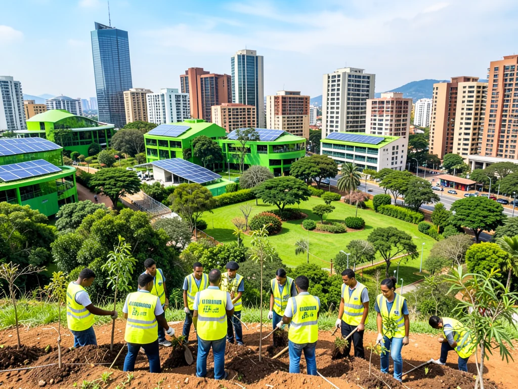 Environmental interns working on sustainability projects in Johannesburg.