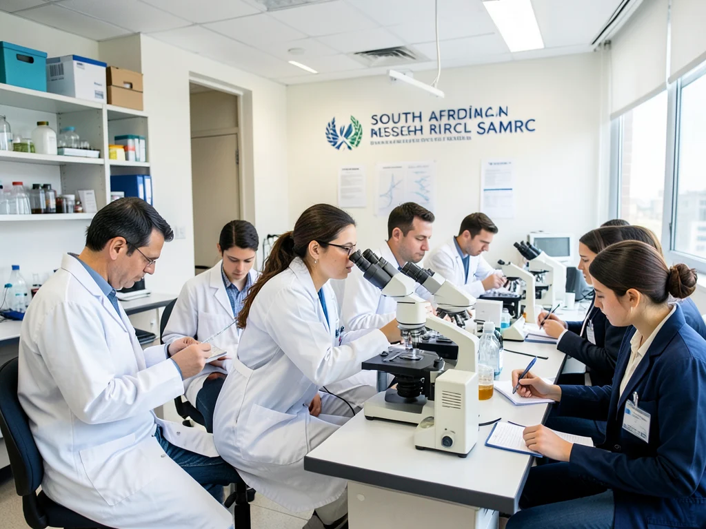 Interns gaining experience in a medical research laboratory at SAMRC.