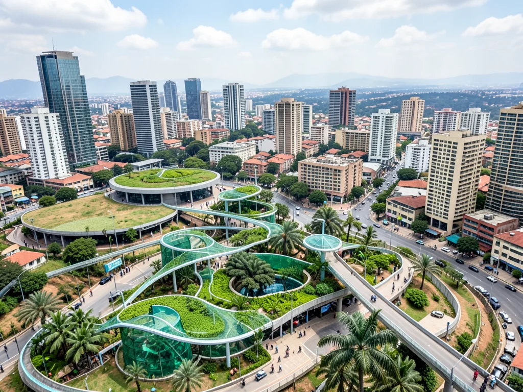 Johannesburg cityscape with green infrastructure, symbolizing environmental internships.