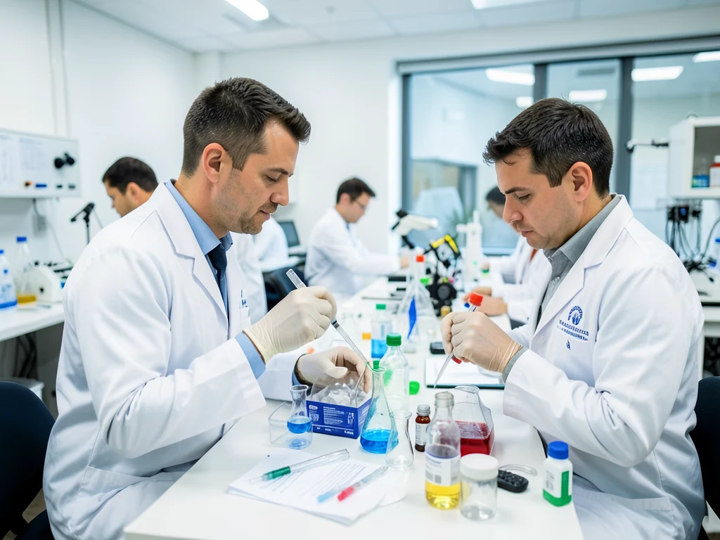 Scientists working in a medical research lab, symbolizing SAMRC internships.