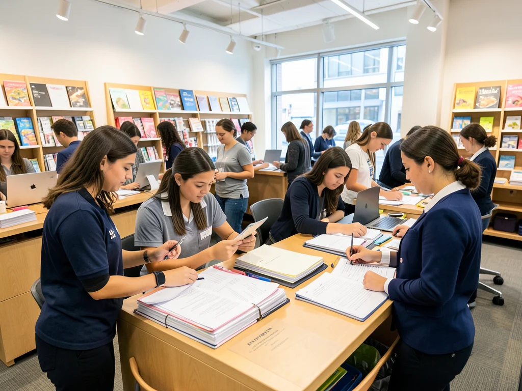 Interns working in HR functions within a retail environment.