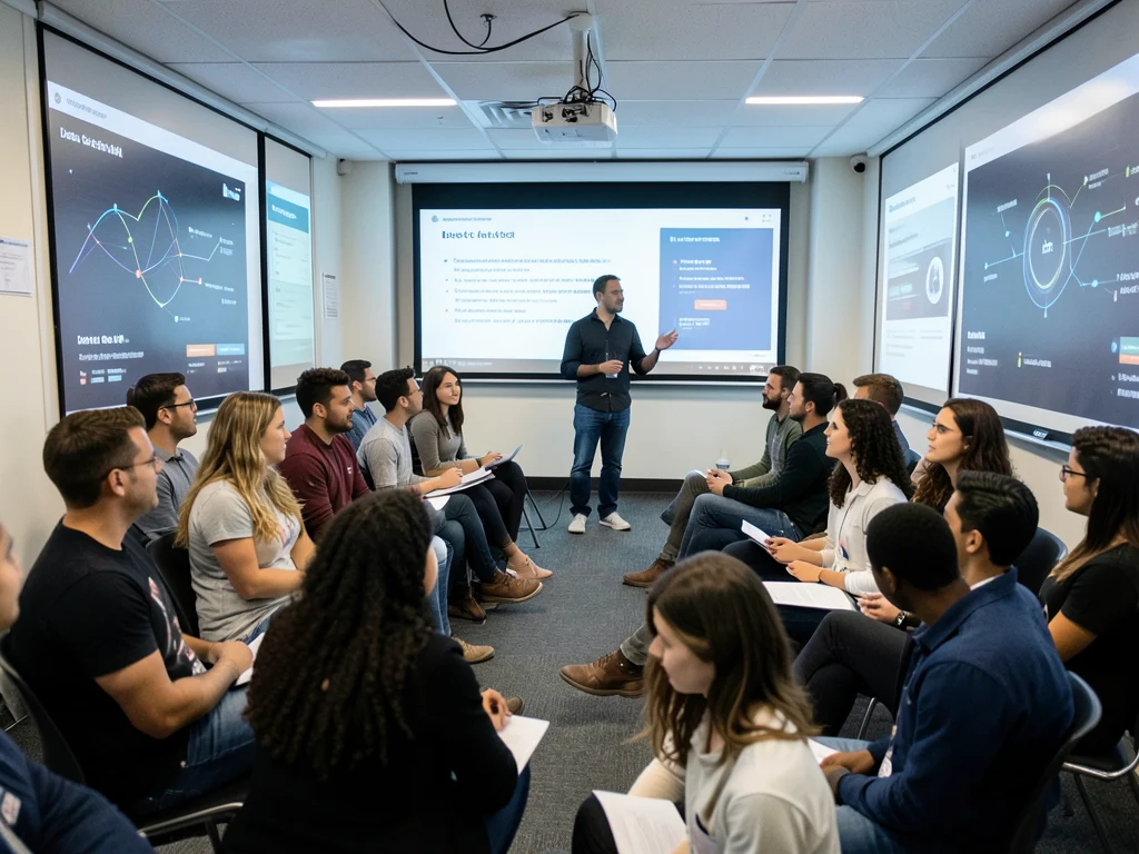 Graduates participating in a data science and AI development program.