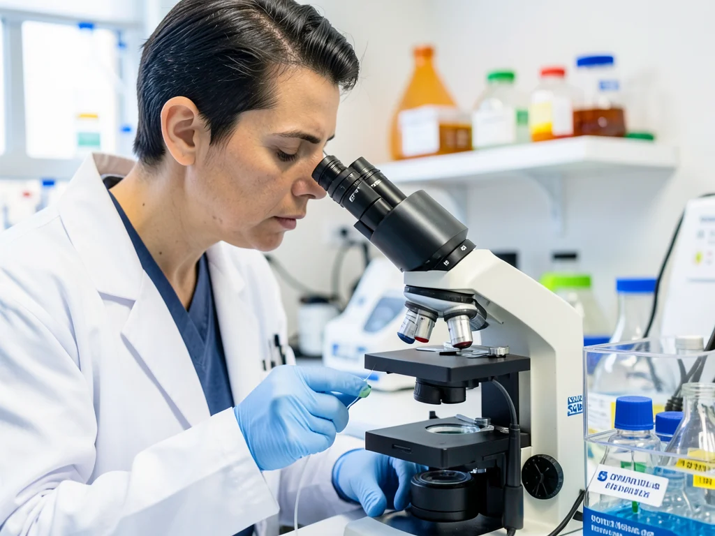 Medical research in a laboratory.