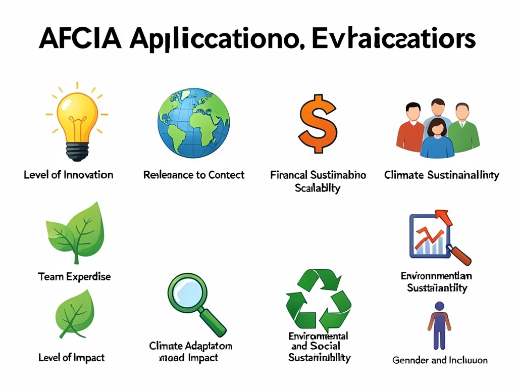 Visual representation of the evaluation criteria for AFCIA applications.