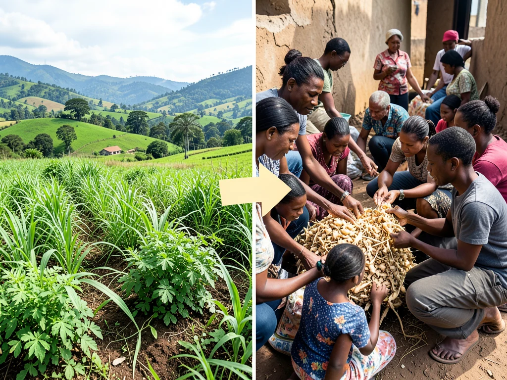 Contrasting images showing the impact of climate change on food security in Latin America.