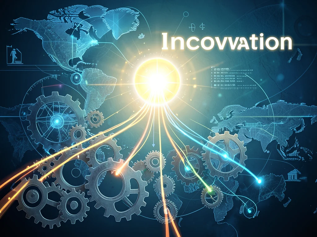 Abstract visualization of an innovation accelerator application process.