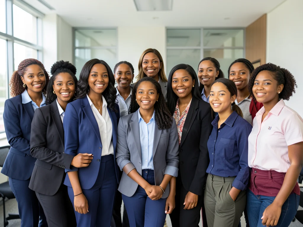 Diverse group of young Nigerian women eligible for the SLA BoostHer Program.