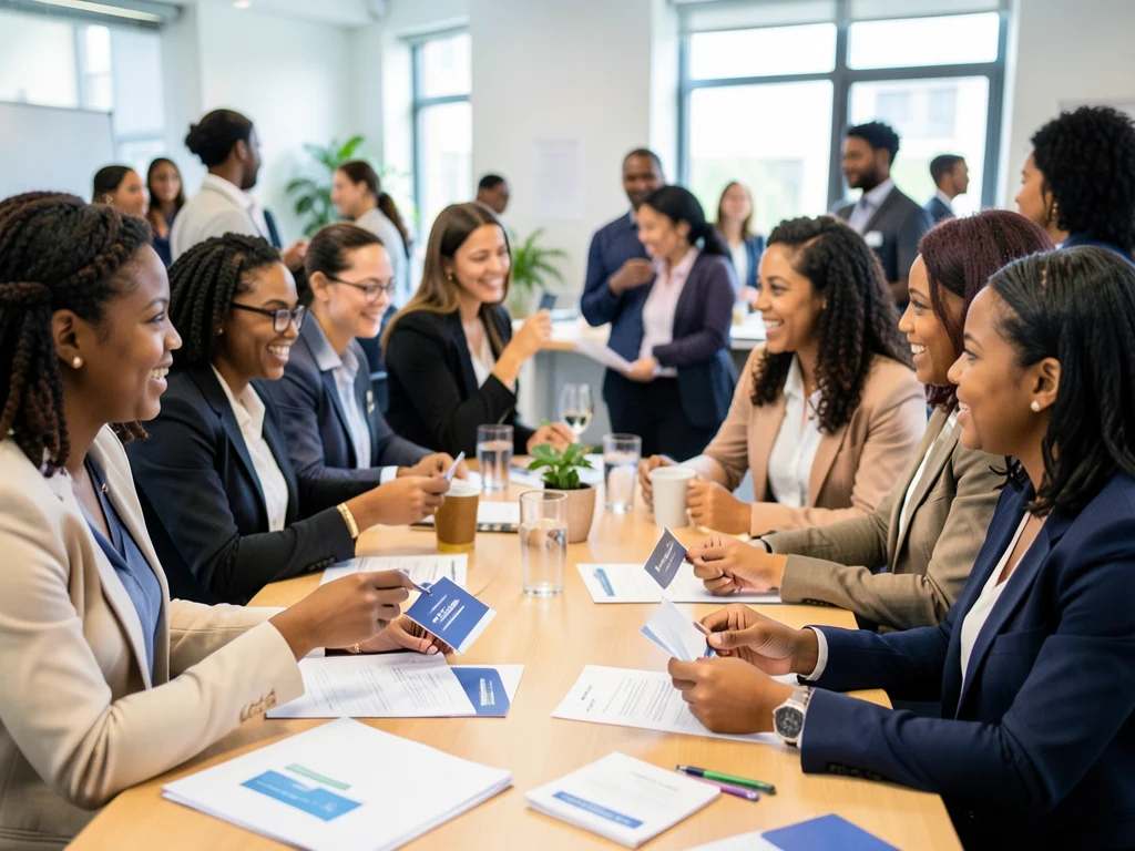 Young Nigerian women networking and building professional connections.