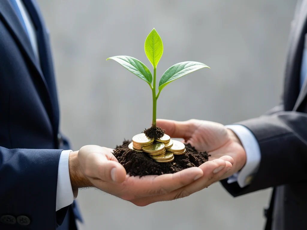 Symbolic representation of accessing funding and business opportunities.