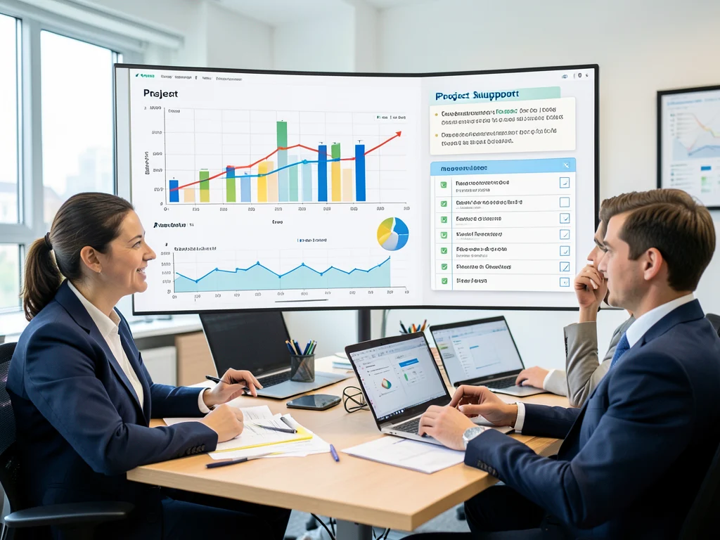 Illustration of project management and administrative support tasks.