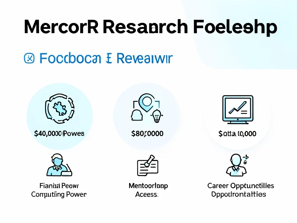 Infographic detailing the benefits and compensation for the Mercor Research Fellowship.