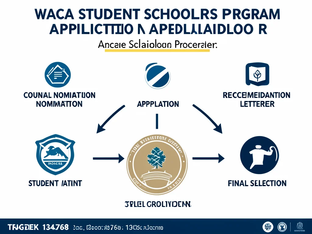 Visual guide to the WACA Student Scholars Program nomination and application process.