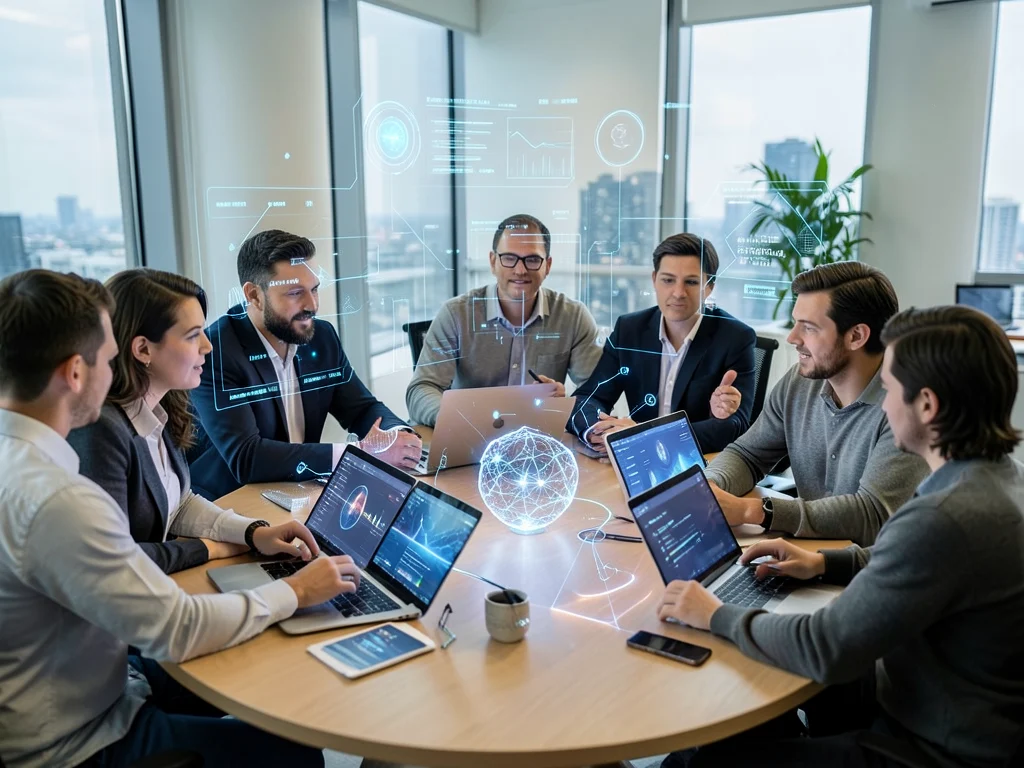 Founders discussing AI business strategies in a collaborative setting.