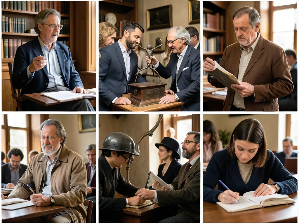 Diverse group of historical researchers and scholars.