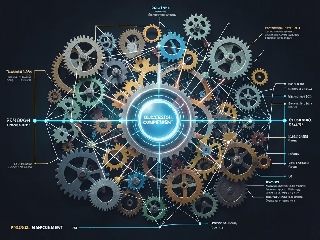 Abstract representation of project management principles.