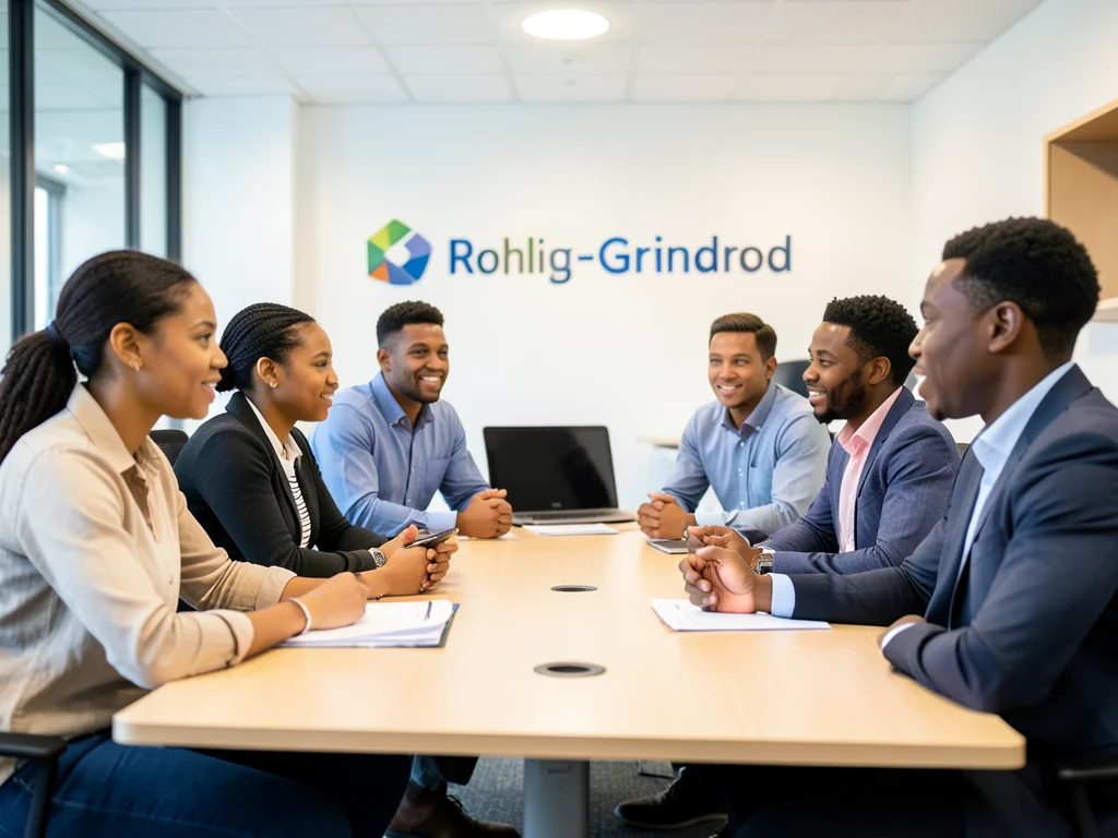 Young South African interns participating in a professional development session at Rohlig-Grindrod.