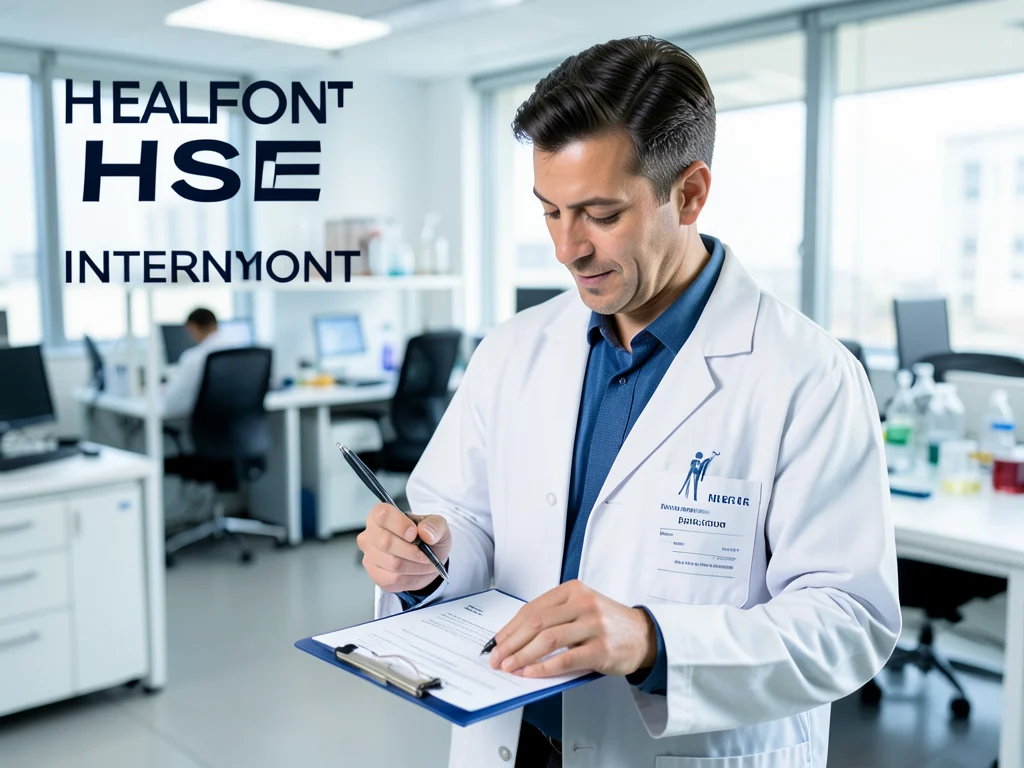 Professional reviewing safety protocols in a research facility.