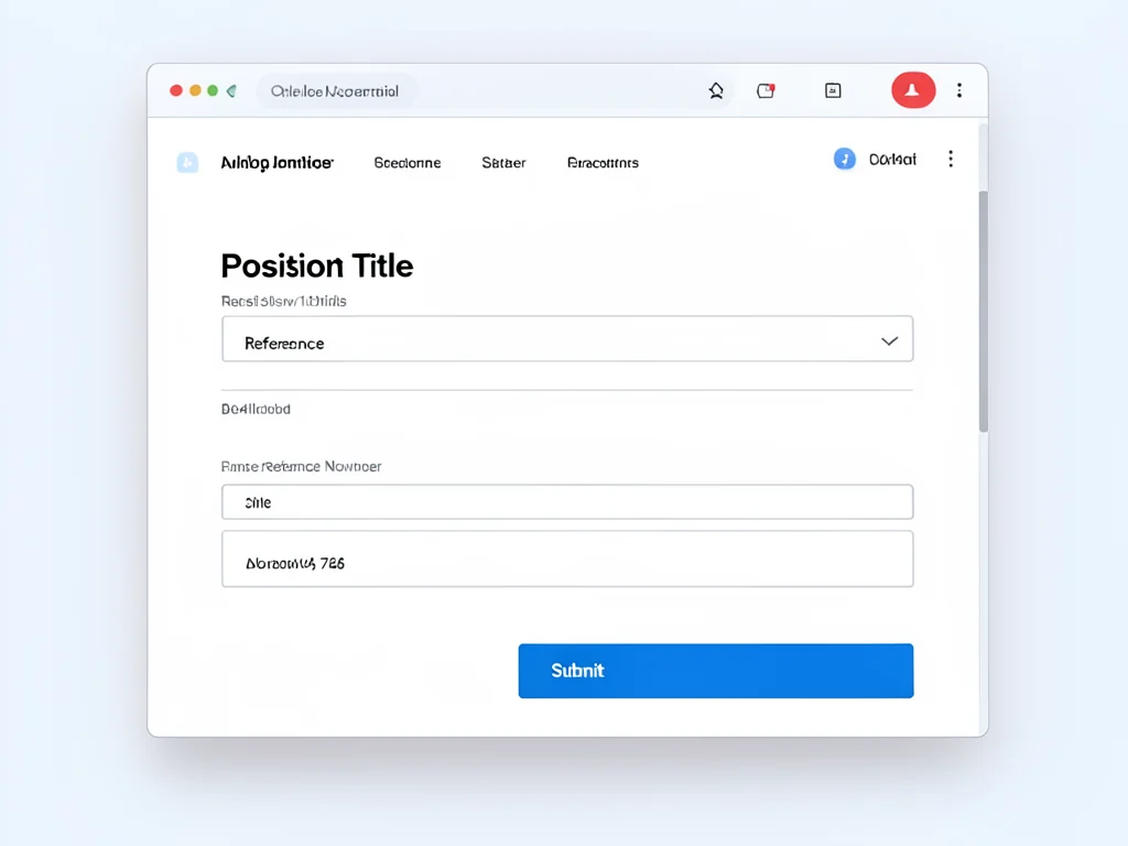 Online job application portal interface for submitting internship applications.
