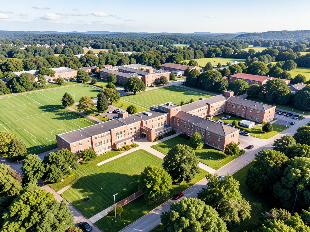 Aerial view of Uplands Preparatory School campus.