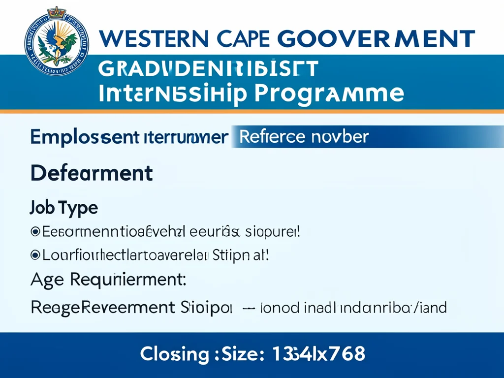 Key details of the Western Cape Government Graduate Internship Programme 2026/2027.