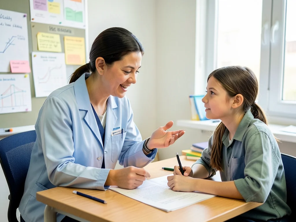 Educational psychologist providing support to a student.