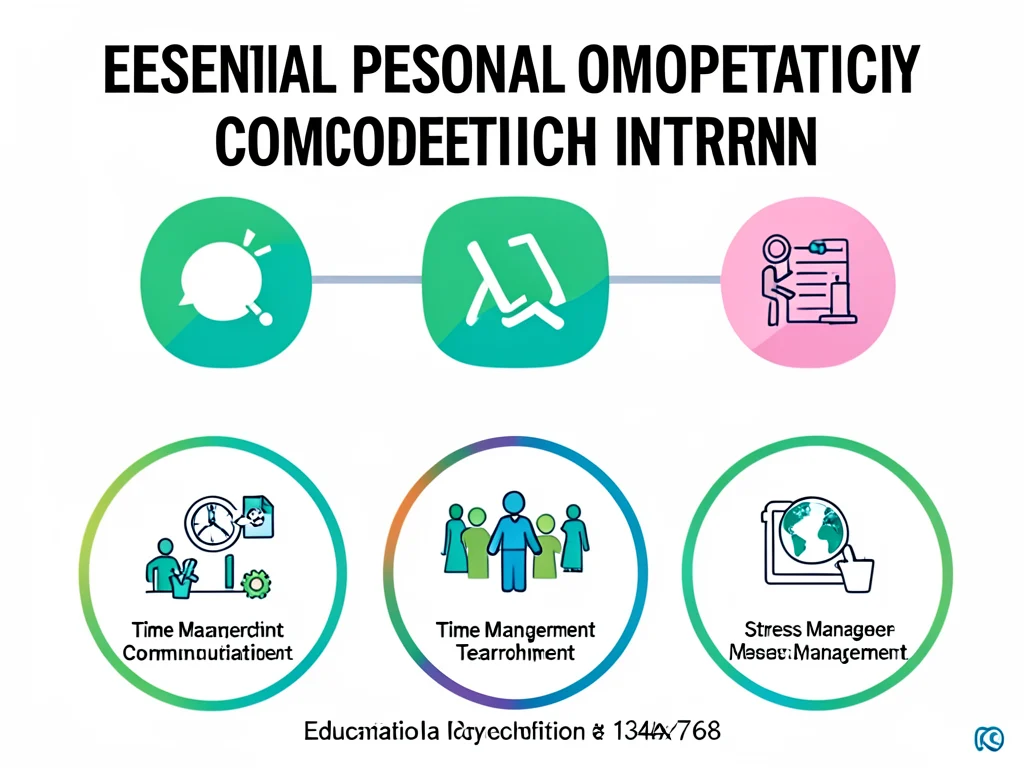 Icons representing essential personal competencies for an educational psychology intern.